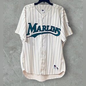 Russell Athletic Vintage MLB Florida Marlins Pinstripe Baseball Jersey